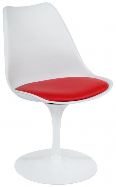 Стул Tetchair TULIP FASHION CHAIR mod.109 Металл / Пластик / PU, Белый / Красный