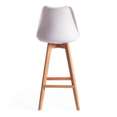 Стул барный TULIP BAR mod. C1014H пластик/дерево, 57 х 48 х 104 см, белый 018 /натуральный