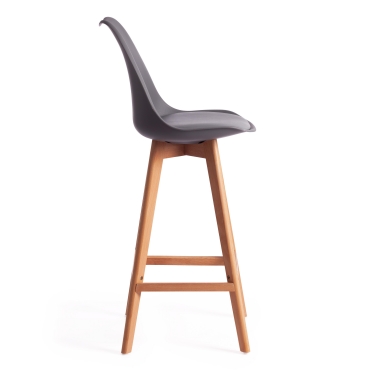Стул барный TULIP BAR mod. C1014H пластик/дерево, 57 х 48 х 104 см, серый 024 /натуральный