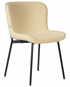 Стул обеденный DOBRIN MILO* черные ножки, кремовый букле UF992-02