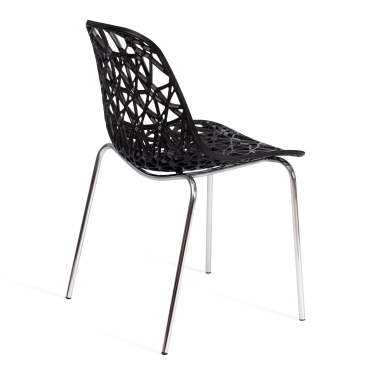 Стул CRISPY mod. 61 металл, пластик, 44 x 56.5 x 80 см, Black черный 05/хром