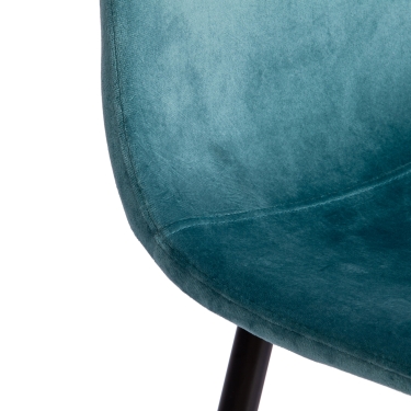 Стул Tetchair BREEZE mod. 4724 Велюр / металл, Torquoise (бирюзовый ) HLR60 / черный