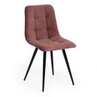 Стул Tetchair CHILLY mod. 7095-1 ткань/металл, 45x53х88 см, высота до сиденья 50 см, коралловый barkhat 15 /черный