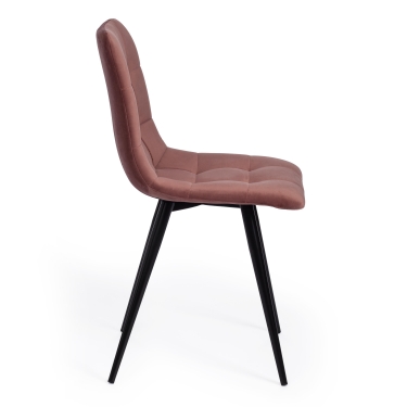 Стул Tetchair CHILLY mod. 7095-1 ткань/металл, 45x53х88 см, высота до сиденья 50 см, коралловый barkhat 15 /черный