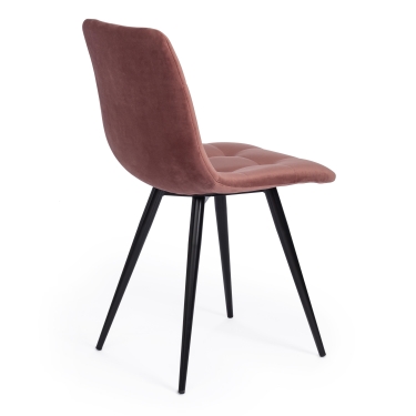 Стул Tetchair CHILLY mod. 7095-1 ткань/металл, 45x53х88 см, высота до сиденья 50 см, коралловый barkhat 15 /черный
