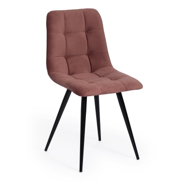Стул Tetchair CHILLY mod. 7095-1 ткань/металл, 45x53х88 см, высота до сиденья 50 см, коралловый barkhat 15 /черный