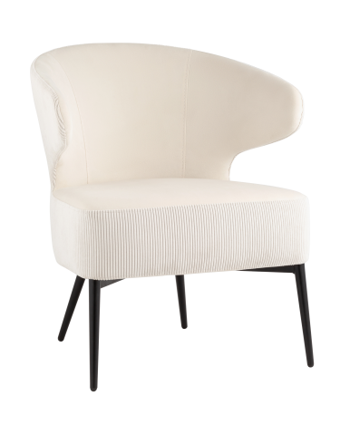 Кресло лаунж Stool group Royal Stripes велюр молочный