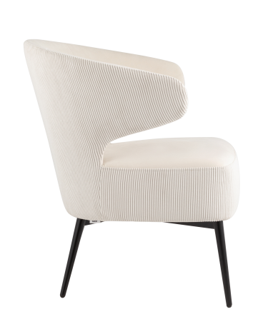 Кресло лаунж Stool group Royal Stripes велюр молочный