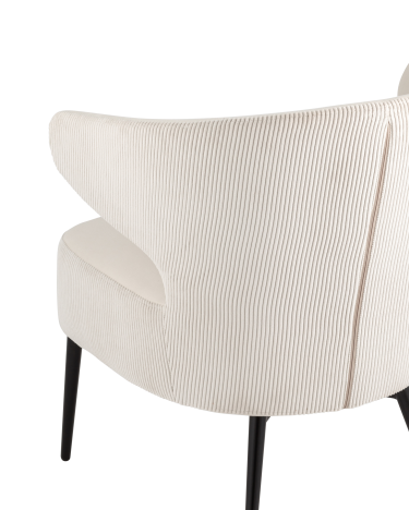 Кресло лаунж Stool group Royal Stripes велюр молочный