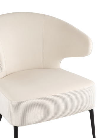 Кресло лаунж Stool group Royal Stripes велюр молочный