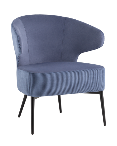 Кресло лаунж Stool group Royal Stripes велюр синий