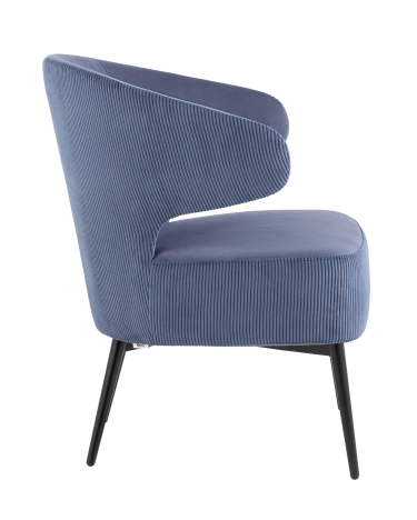Кресло лаунж Stool group Royal Stripes велюр синий