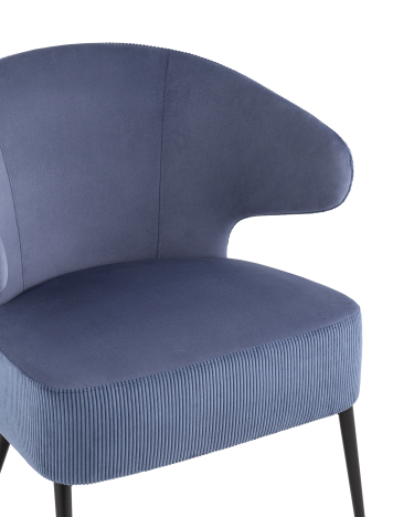 Кресло лаунж Stool group Royal Stripes велюр синий