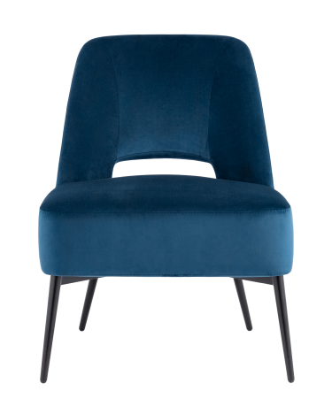 Кресло лаунж Stool group Бостон велюр синий