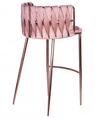Стул барный DOBRIN EMMA ROSE GOLD* розовый велюр VF-10