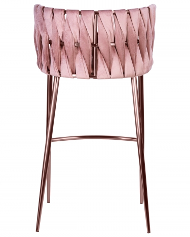 Стул барный DOBRIN EMMA ROSE GOLD* розовый велюр VF-10