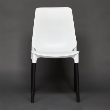 Стул Tetchair GENIUS mod 75 металл/пластик, белый/черные ножки