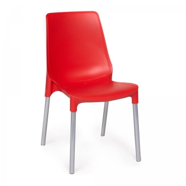 Стул Tetchair GENIUS mod 75 металл/пластик, красный/ножки хром