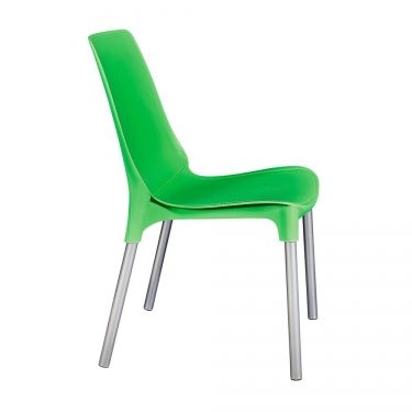 Стул Tetchair GENIUS mod 75 металл/пластик, зеленый/ножки хром