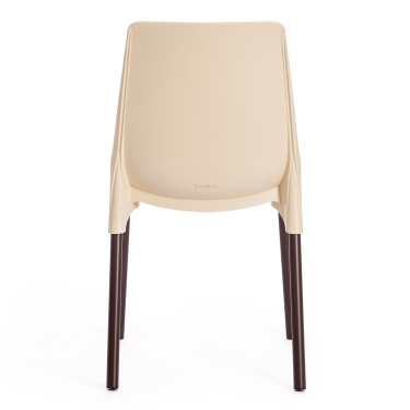 Стул Tetchair GENIUS mod 75 металл/пластик, бежевый/коричневые ножки