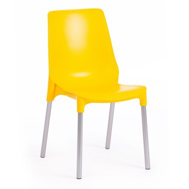 Стул Tetchair GENIUS mod 75 металл/пластик, желтый/ножки хром
