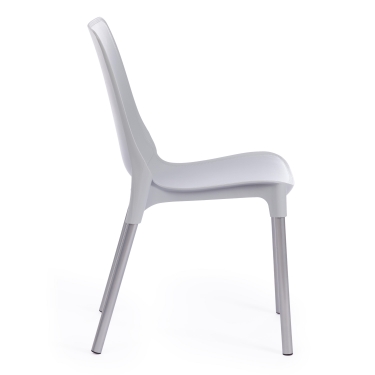 Стул Tetchair GENIUS mod 75 металл/пластик, серый/ножки хром