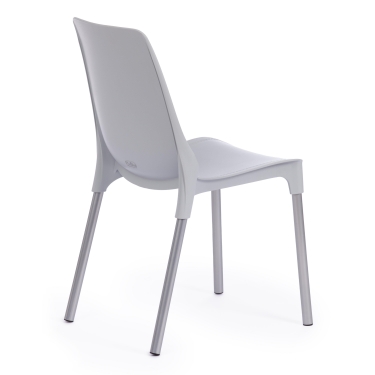 Стул Tetchair GENIUS mod 75 металл/пластик, серый/ножки хром