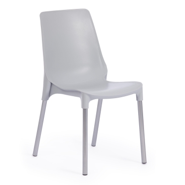 Стул Tetchair GENIUS mod 75 металл/пластик, серый/ножки хром