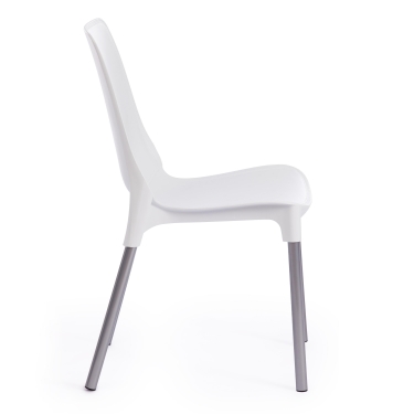 Стул Tetchair GENIUS mod 75 металл/пластик, белый/ножки хром