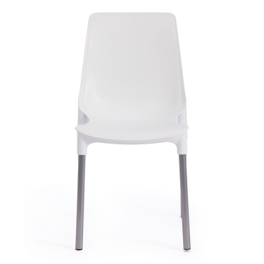 Стул Tetchair GENIUS mod 75 металл/пластик, белый/ножки хром