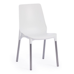 Стул Tetchair GENIUS mod 75 металл/пластик, белый/ножки хром