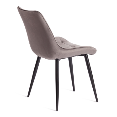 Стул Tetchair ABRUZZO mod. 8060 металл/вельвет, светло-серый HLR 24/черный