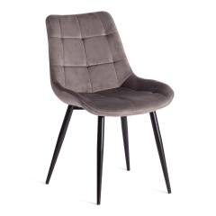 Стул Tetchair ABRUZZO mod. 8060 металл/вельвет, светло-серый HLR 24/черный