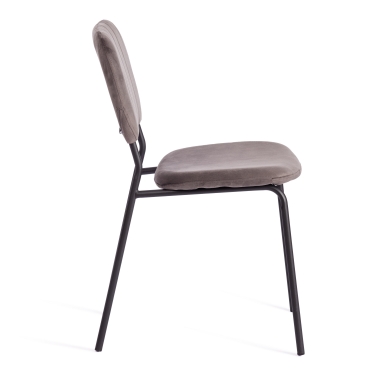 Стул Tetchair CAROL mod. UC06 металл, вельвет, Light grey светло-серый HLR24 / черный