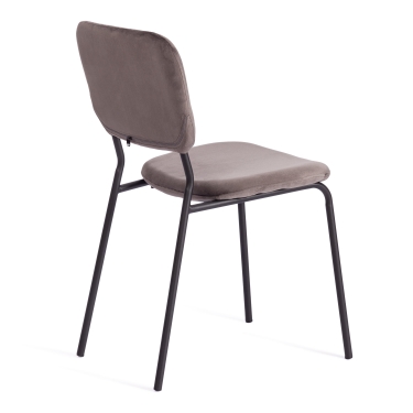 Стул Tetchair CAROL mod. UC06 металл, вельвет, Light grey светло-серый HLR24 / черный