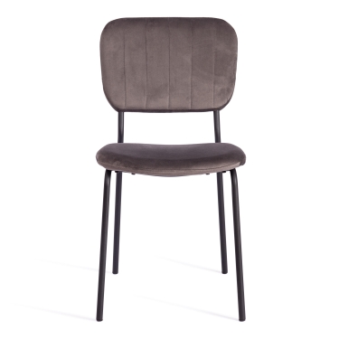 Стул Tetchair CAROL mod. UC06 металл, вельвет, Light grey светло-серый HLR24 / черный