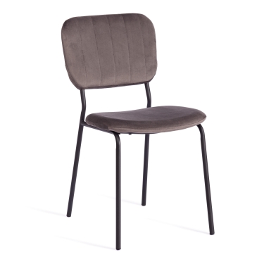 Стул Tetchair CAROL mod. UC06 металл, вельвет, Light grey светло-серый HLR24 / черный