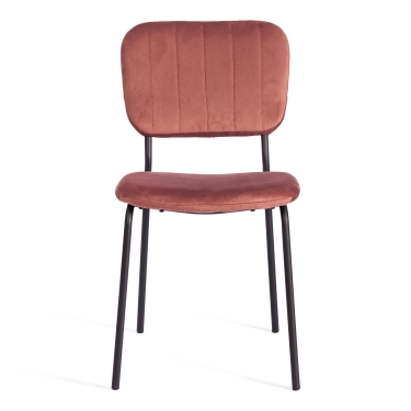 Стул CAROL mod. UC06 металл, вельвет, 45 х 56 х 82 см, Coral коралловый HLR44 / черный