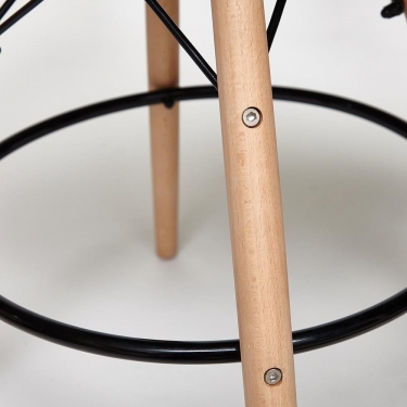 Стул барный Cindy Bar Chair mod. 80 дерево/металл/пластик, 46х55х106 см, черный
