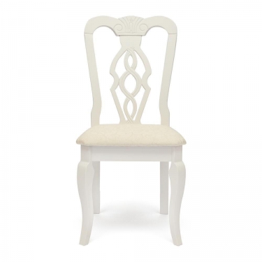 Стул Афродита/ Aphrodite дерево гевея, 46х54х99см, butter white, ткань кремовая с рисунком 3321