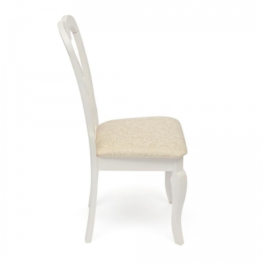 Стул Афродита/ Aphrodite дерево гевея, 46х54х99см, butter white, ткань кремовая с рисунком 3321