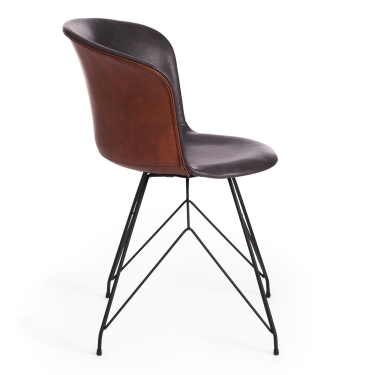 Стул KRANZ mod. 9322М экокожа / пластик , 53 х 55 х 45 х 76,5, Grey Cерый 7 / Brown Коричневый 9 / черный