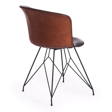 Стул KRANZ mod. 9322М экокожа / пластик , 53 х 55 х 45 х 76,5, Grey Cерый 7 / Brown Коричневый 9 / черный