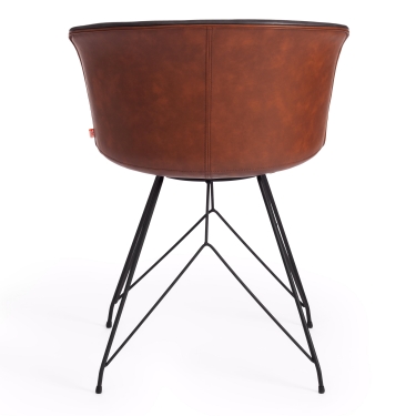 Стул KRANZ mod. 9322М экокожа / пластик , 53 х 55 х 45 х 76,5, Grey Cерый 7 / Brown Коричневый 9 / черный