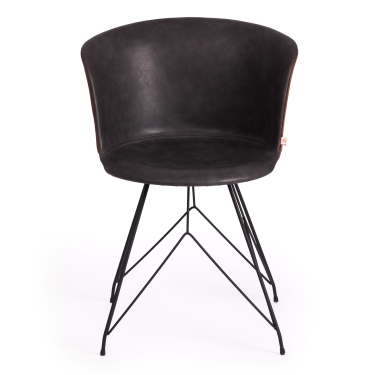 Стул KRANZ mod. 9322М экокожа / пластик , 53 х 55 х 45 х 76,5, Grey Cерый 7 / Brown Коричневый 9 / черный