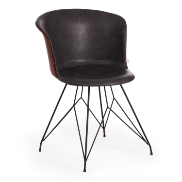 Стул KRANZ mod. 9322М экокожа / пластик , 53 х 55 х 45 х 76,5, Grey Cерый 7 / Brown Коричневый 9 / черный