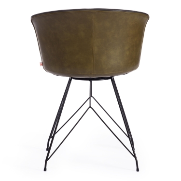 Стул KRANZ mod. 9322М экокожа / пластик , 53 х 55 х 45 х 76,5, Grey Cерый 7 / Olive Оливковый 19 / черный