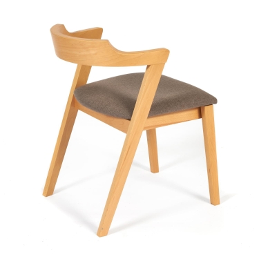 Стул мягкое сидение Tetchair VERSA (Верса) каркас бук, сиденье ткань, Натуральный + Коричневый
