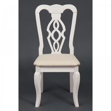 Стул Афродита/ Aphrodite дерево гевея, 46х54х99см, Ivory white, ткань кремовая с рисунком 3321