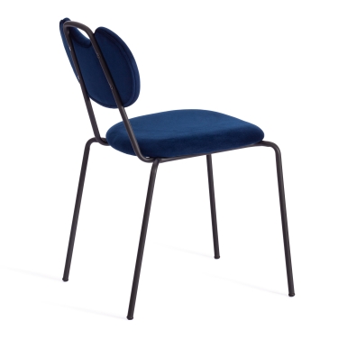 Стул DANTON mod. 0139223 металл/ткань, 47х56,5х79 см, темно-синий S108 117 DARK BLUE/черный